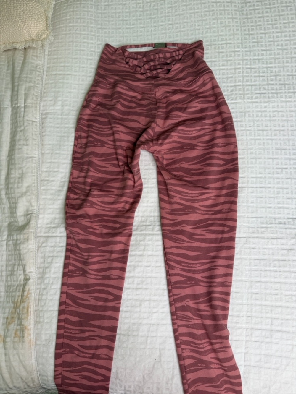 Bombshell Sportswear Mauve Pink Tiger-Stripe Girls' Active Leggings